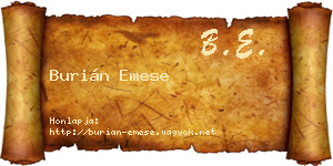 Burián Emese névjegykártya
